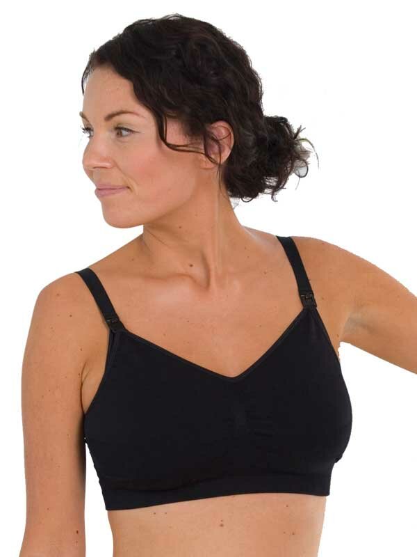 Amningsbehå utan sömmar svart