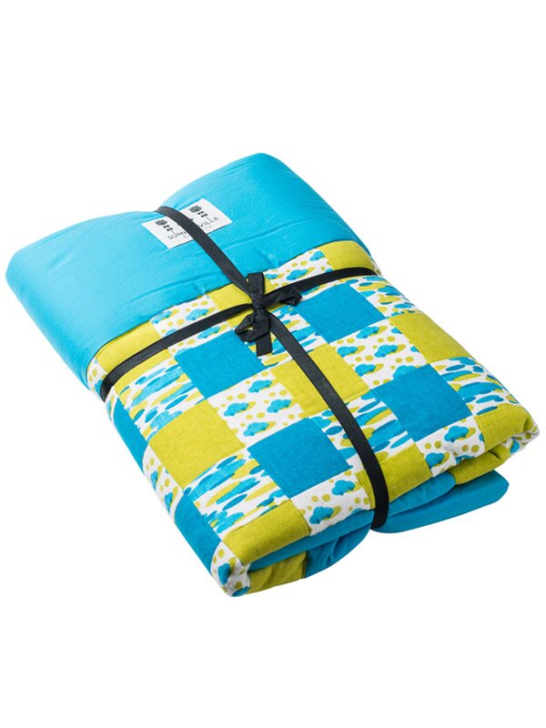 Ekologisk vadderad lekfilt turkos