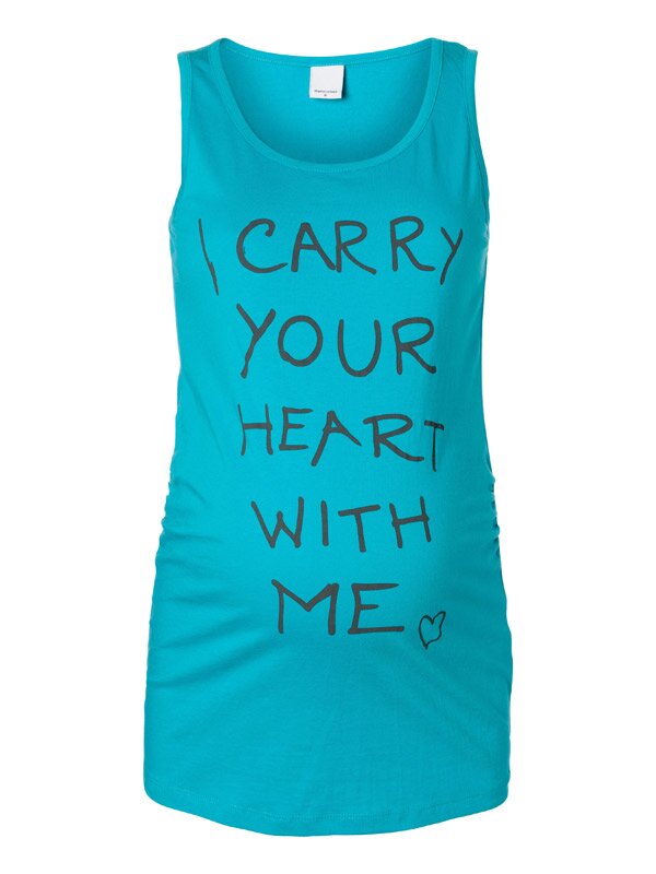 Heart statement jersey tank turkos (M)