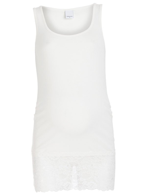 Mama Mia lace long tank top vit
