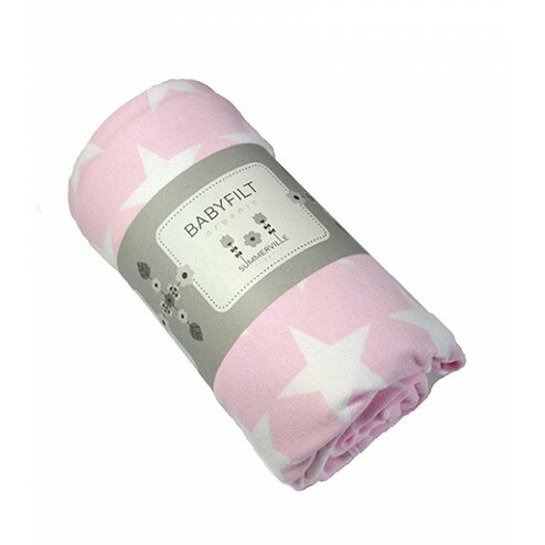 Trikåfilt eko dubbel stjärnor rosa