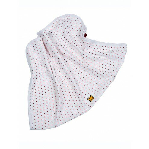 Trikåfilt barnkammaren vit/röd