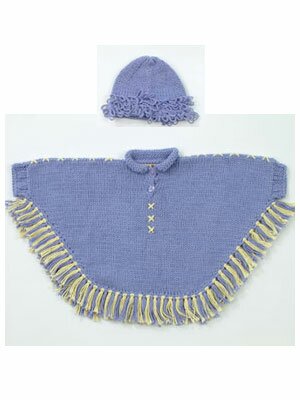 Navajo Fringe Poncho lila + m�ssa