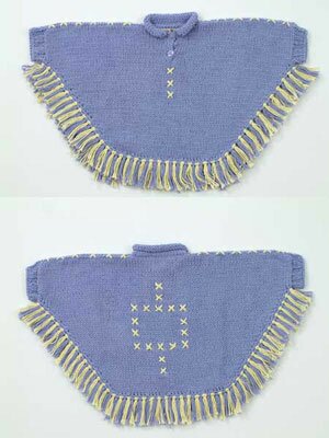 Navajo Fringe Poncho - lila