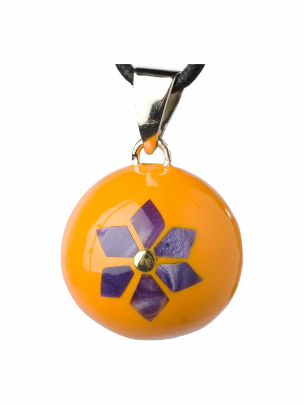 Orange bola med blomma