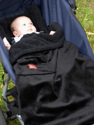 BuggySnuggle svart sammet/teddyfleece