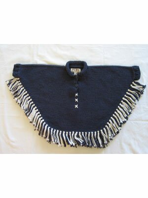Navajo Fringe Poncho - svart
